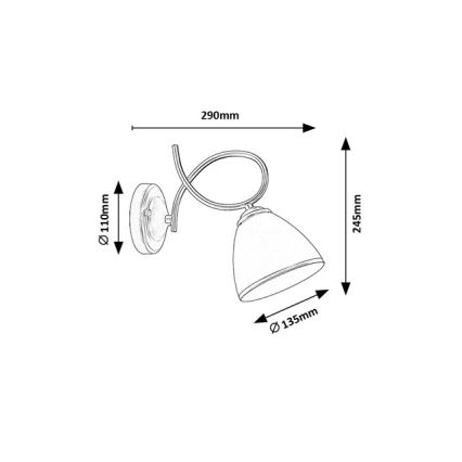 Brilagi - Seinävalaisin FRED 1xE27/60W/230V kultainen