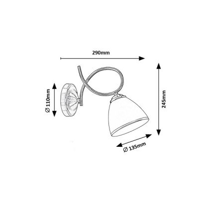 Brilagi - Seinävalaisin FRED 1xE27/60W/230V pronssinvärinen