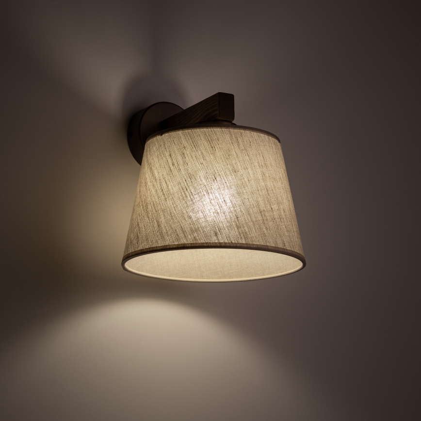 Brilagi - Seinävalaisin LATTE 1xE27/60W/230V mänty/beige