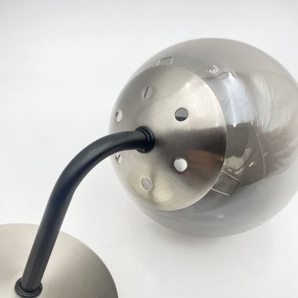 Brilagi - Seinävalaisin MALIVA 1xE14/15W/230V mattakromi/savunvärinen