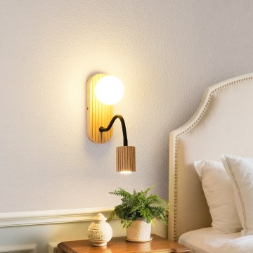Brilagi - Seinävalaisin MODERN WOOD 1xG9/5W/230V + 1xGU10/8W kumipuu