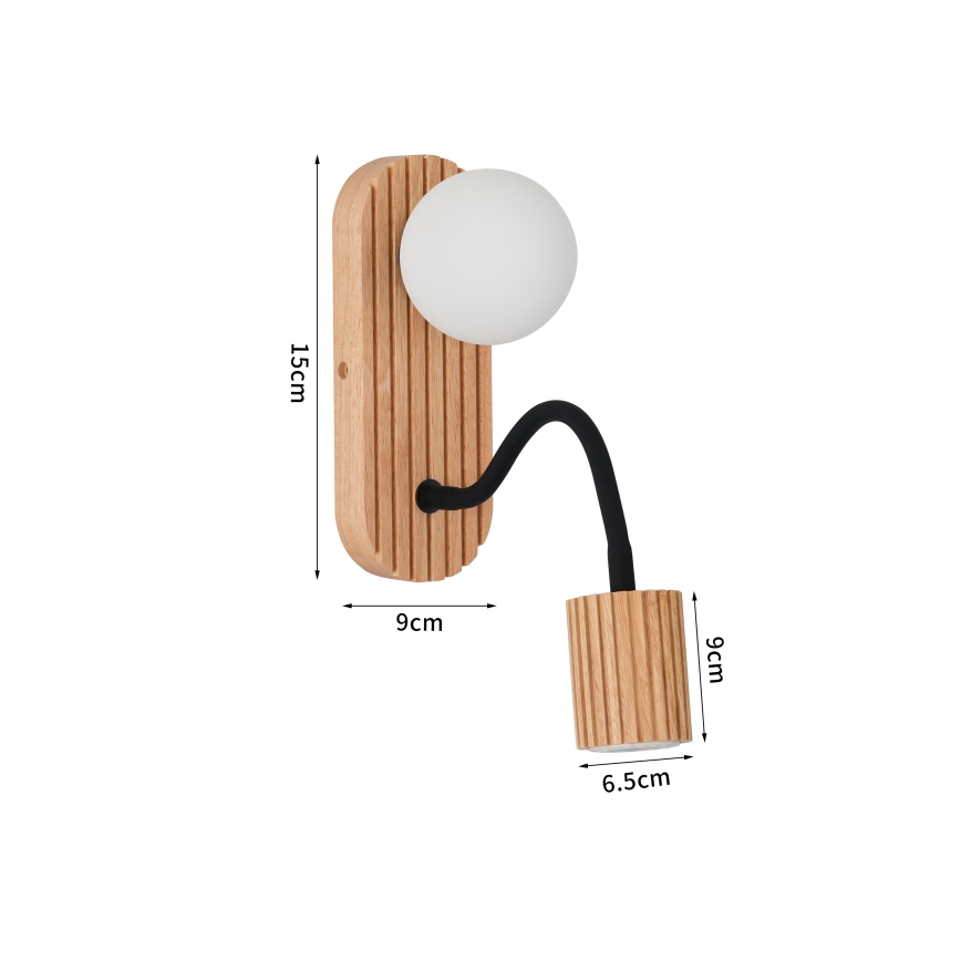 Brilagi - Seinävalaisin MODERN WOOD 1xG9/5W/230V + 1xGU10/8W kumipuu