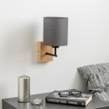 Brilagi - Seinävalaisin NUBILA WOOD 1xE27/25W/230V tammi/antrasiitti