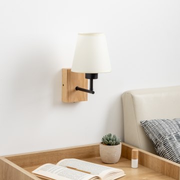 Brilagi - Seinävalaisin NUBILA WOOD 1xE27/25W/230V tammi/kerma