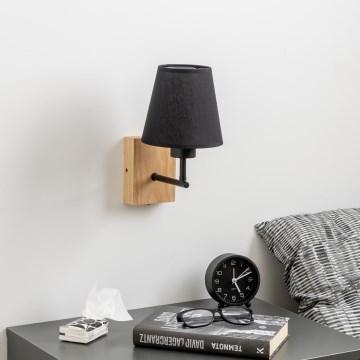 Brilagi - Seinävalaisin NUBILA WOOD 1xE27/25W/230V tammi/musta