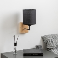 Brilagi - Seinävalaisin NUBILA WOOD 1xE27/25W/230V tammi/musta