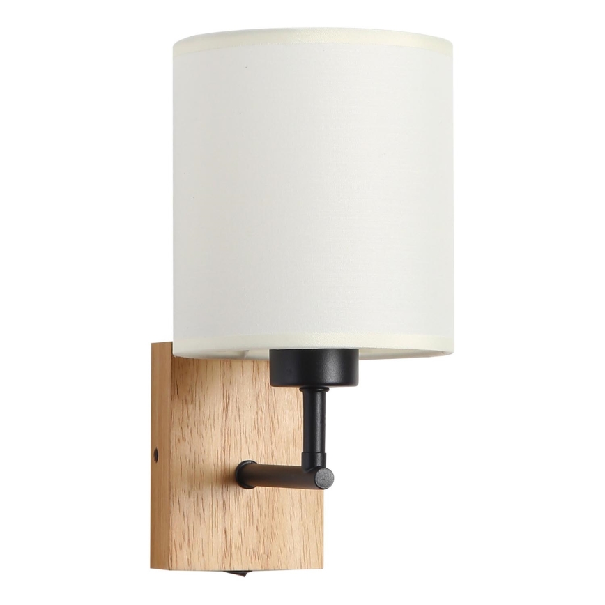 Brilagi - Seinävalaisin NUBILA WOOD 1xE27/25W/230V tammi/musta/kerma