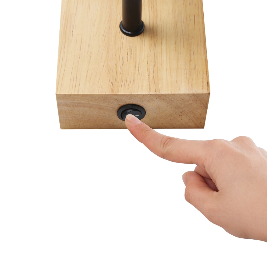 Brilagi - Seinävalaisin NUBILA WOOD 1xE27/25W/230V tammi/musta/kerma