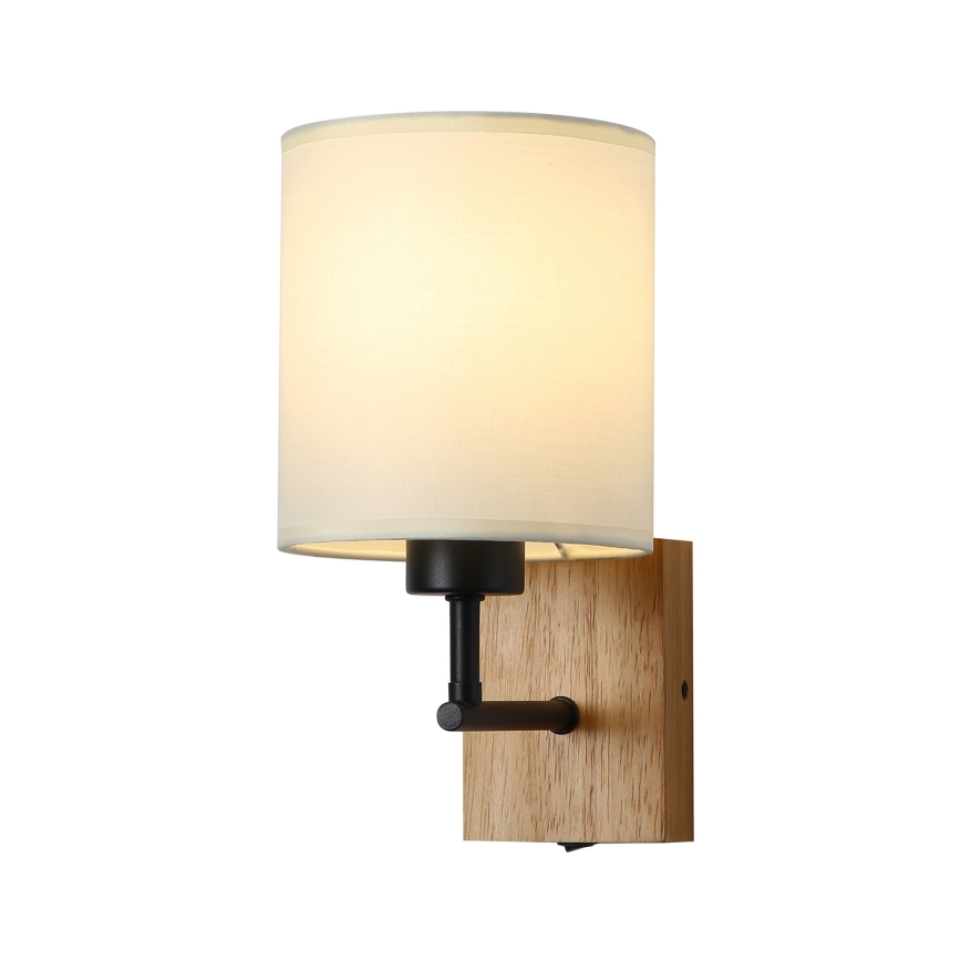Brilagi - Seinävalaisin NUBILA WOOD 1xE27/25W/230V tammi/musta/kerma