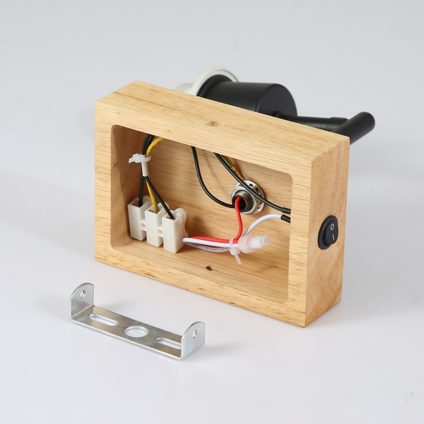 Brilagi - Seinävalaisin NUBILA WOOD 1xE27/25W/230V tammi/musta/kerma