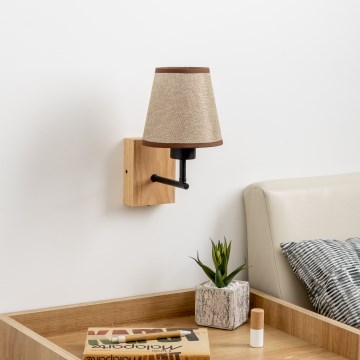 Brilagi - Seinävalaisin NUBILA WOOD 1xE27/25W/230V tammi/ruskea