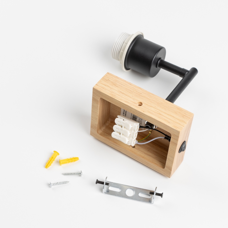 Brilagi - Seinävalaisin NUBILA WOOD 1xE27/25W/230V tammi/violetti