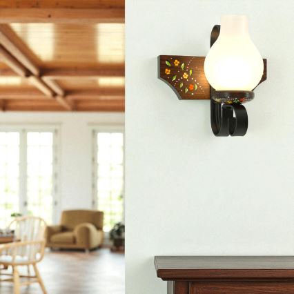 Brilagi - Seinävalaisin QUEEN 1xE14/40W/230V pyökki/wenge