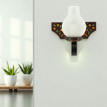 Brilagi - Seinävalaisin QUEEN 1xE14/40W/230V pyökki/wenge