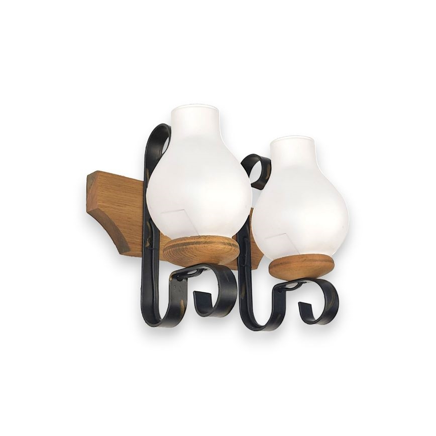 Brilagi - Seinävalaisin QUEEN 2xE14/40W/230V pyökki