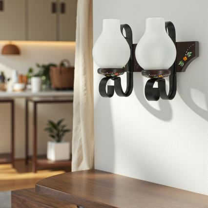 Brilagi - seinävalaisin QUEEN 2xE14/40W/230V pyökki/wenge