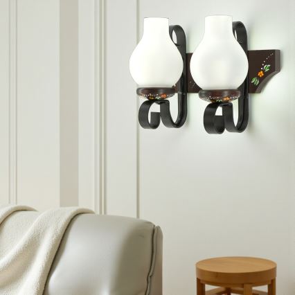 Brilagi - seinävalaisin QUEEN 2xE14/40W/230V pyökki/wenge