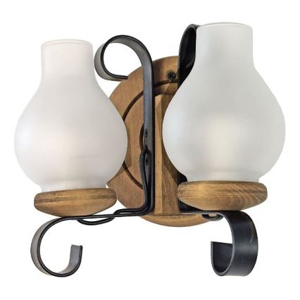 Brilagi - Seinävalaisin ROATA APLICA 2xE14/40W/230V pyökki