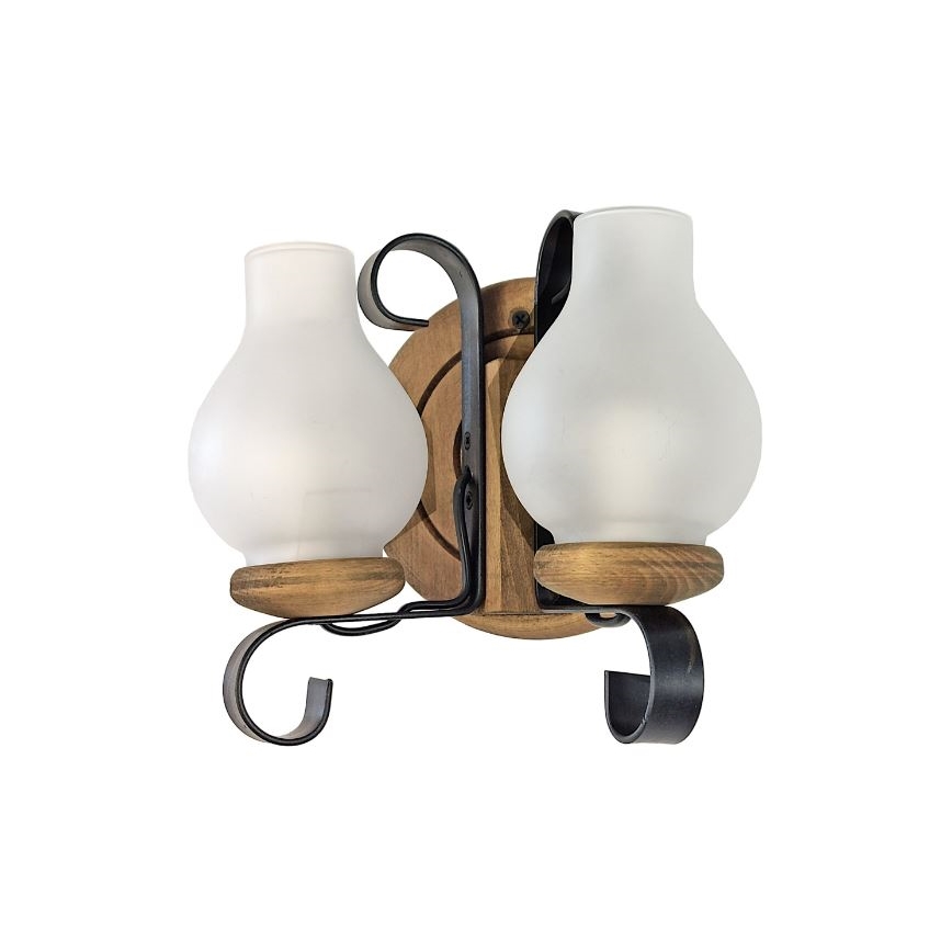 Brilagi - Seinävalaisin ROATA APLICA 2xE14/40W/230V pyökki