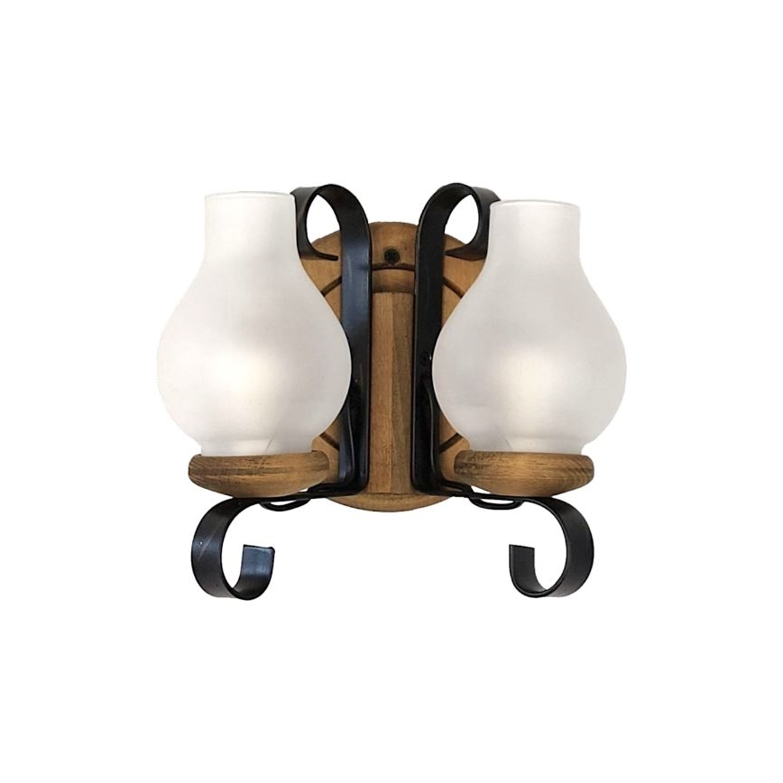 Brilagi - Seinävalaisin ROATA APLICA 2xE14/40W/230V pyökki