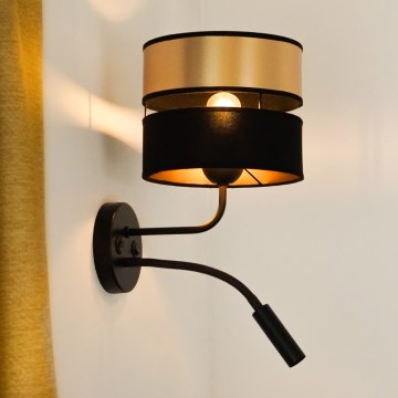 Brilagi - Seinävalaisin ROYAL 1xE27/15W/230V + 1xG9/3W musta/kulta