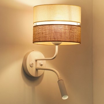 Brilagi - Seinävalaisin ROYAL YUTE 1xE27/15W/230V + 1xG9/6W beige/kerma/valkoinen