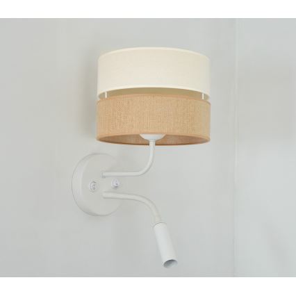 Brilagi - Seinävalaisin ROYAL YUTE 1xE27/15W/230V + 1xG9/6W beige/kerma/valkoinen