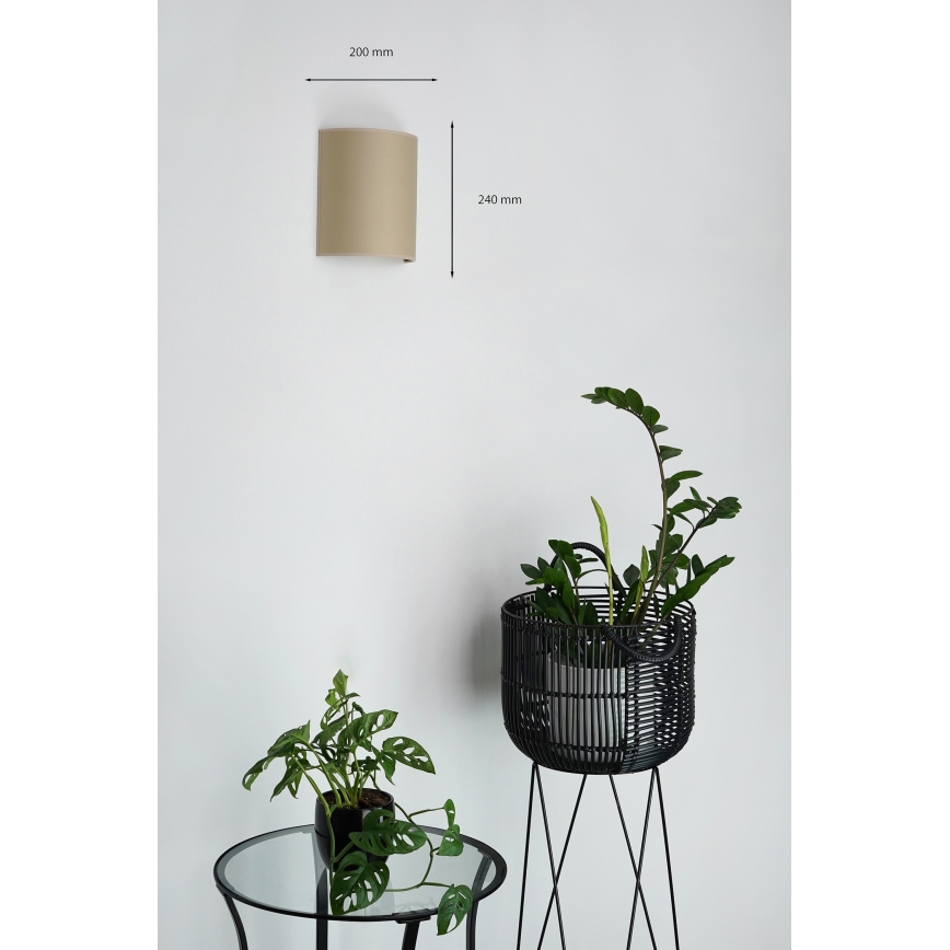 Brilagi - Seinävalaisin SEMI 1xE27/15W/230V beige