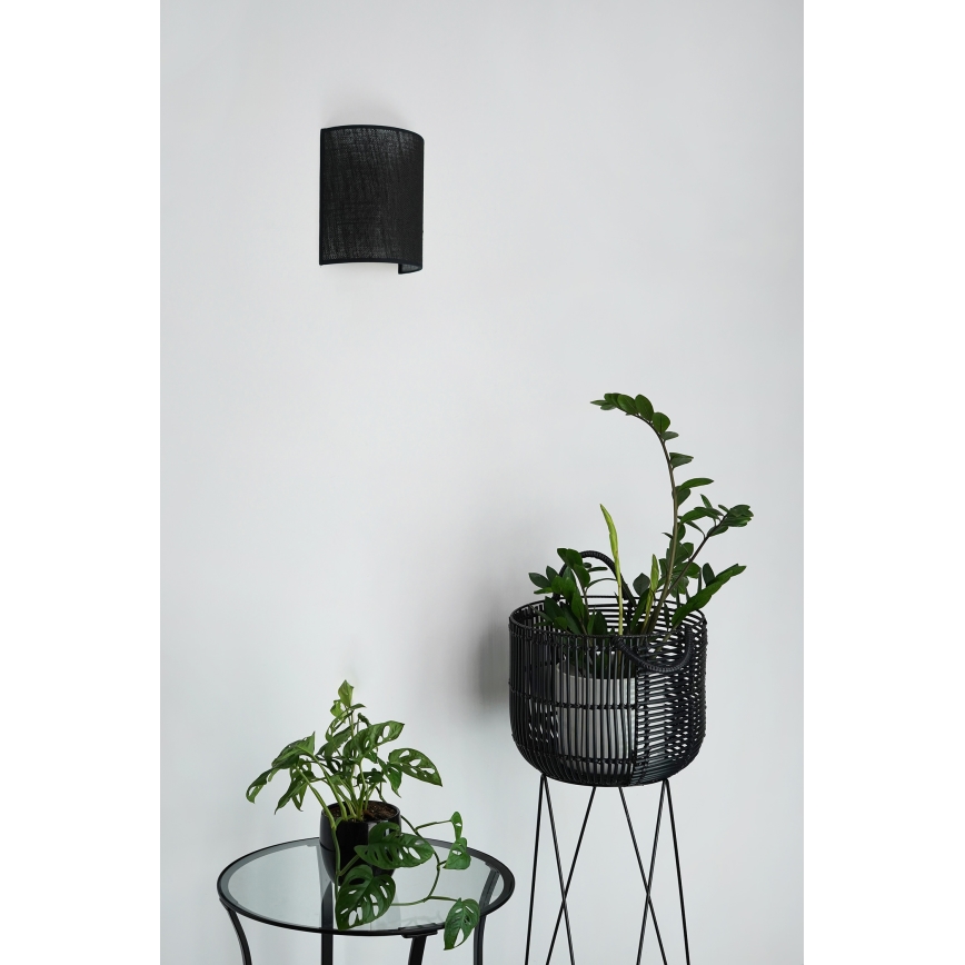 Brilagi - Seinävalaisin SEMI 1xE27/15W/230V halkaisija 20 cm musta