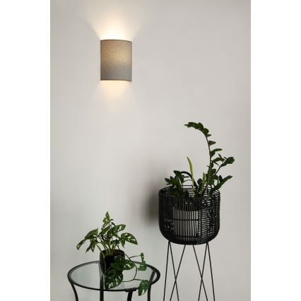 Brilagi - Seinävalaisin SEMI 1xE27/15W/230V halkaisija 20 cm vaaleanharmaa