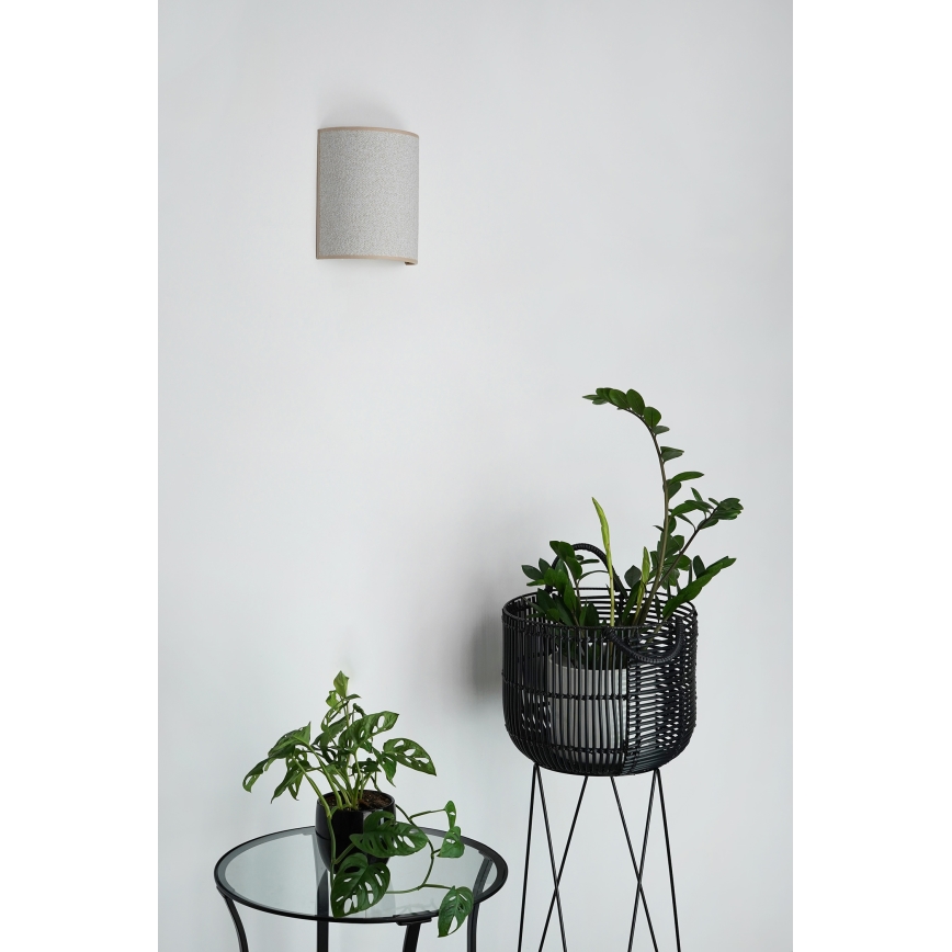 Brilagi - Seinävalaisin SEMI 1xE27/15W/230V halkaisija 20 cm vaaleanharmaa