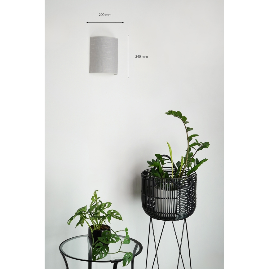 Brilagi - Seinävalaisin SEMI 1xE27/15W/230V harmaa