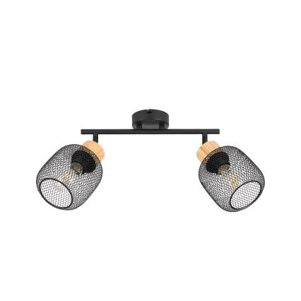 Brilagi - Spottivalaisin BASKLITE 2xE27/15W/230V kumipuu/musta
