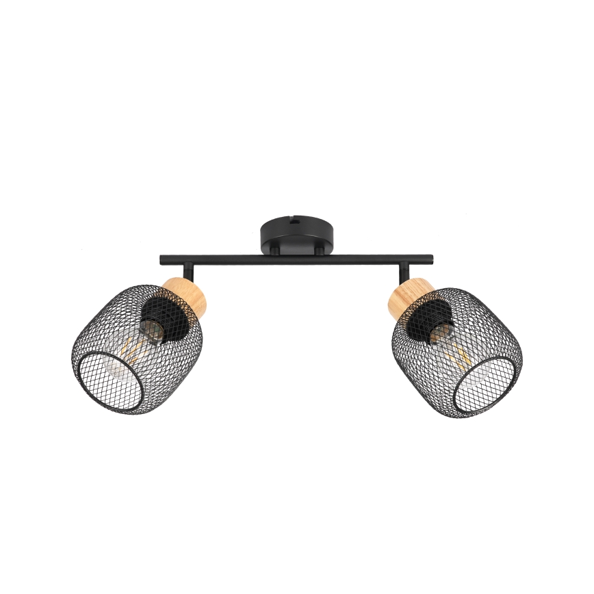 Brilagi - Spottivalaisin BASKLITE 2xE27/15W/230V kumipuu/musta