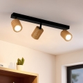 Brilagi - Spottivalaisin MODERN WOOD 3xGU10/8W/230V kumipuu/musta