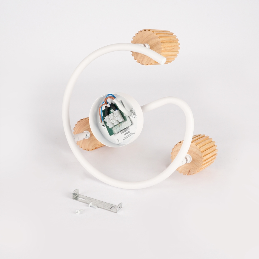 Brilagi - Spottivalaisin MODERN WOOD 3xGU10/8W/230V kumipuu/valkoinen