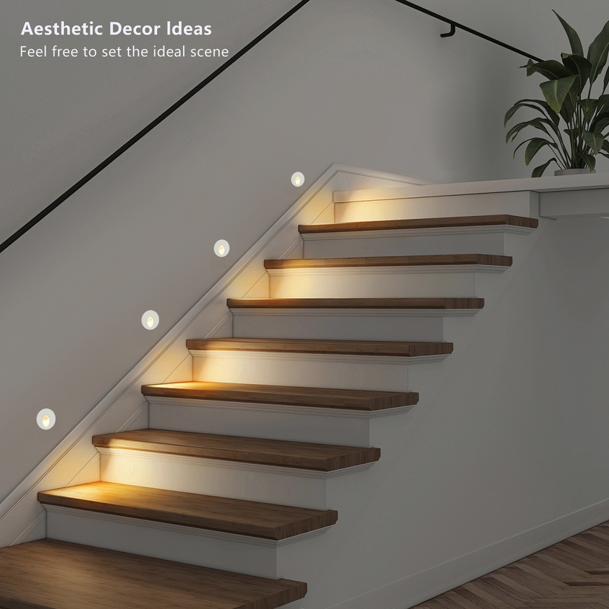 Brilagi - STAIRDOT LED/2W/230V ulkokäyttöön tarkoitettu upotettava valaisin, valkoinen, IP65, pyöreä
