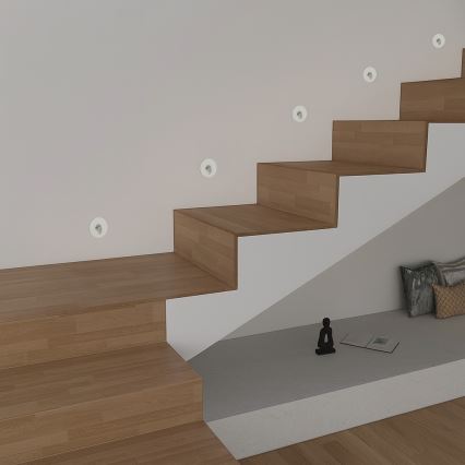 Brilagi - STAIRDOT LED/2W/230V ulkokäyttöön tarkoitettu upotettava valaisin, valkoinen, IP65, pyöreä