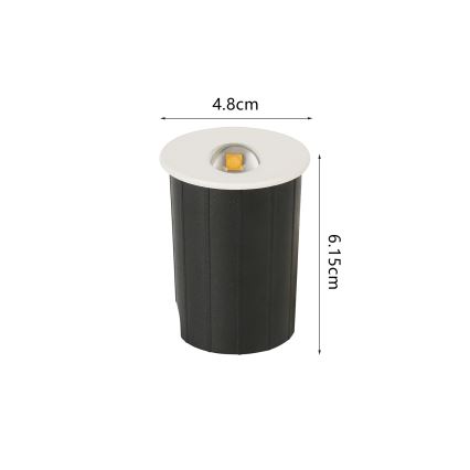 Brilagi - STAIRDOT LED/2W/230V ulkokäyttöön tarkoitettu upotettava valaisin, valkoinen, IP65, pyöreä