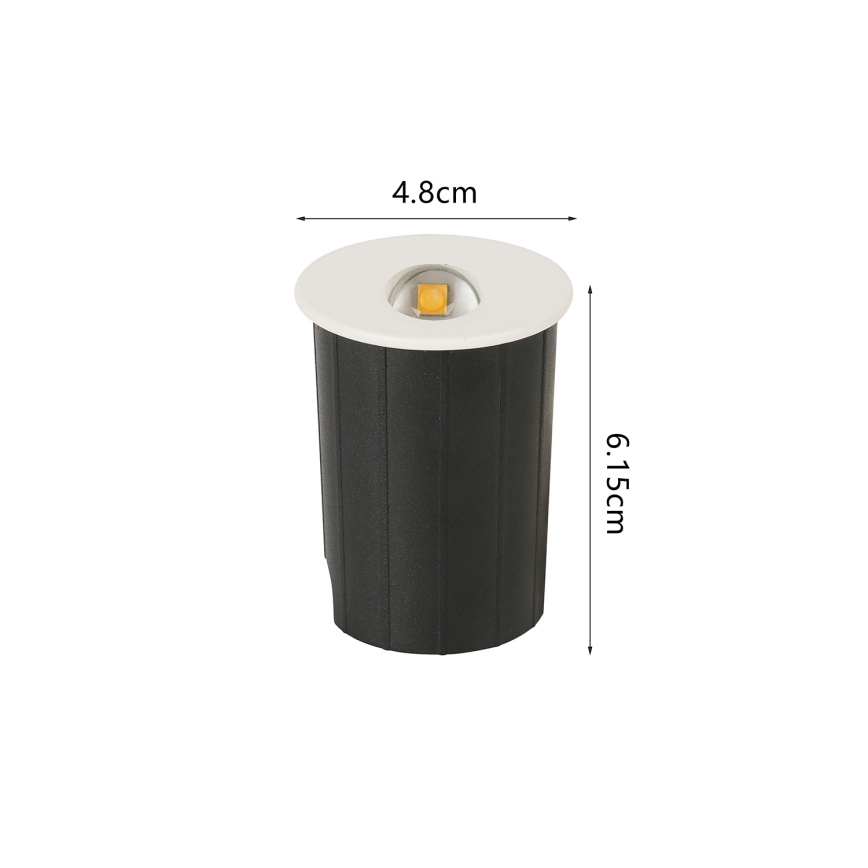 Brilagi - STAIRDOT LED/2W/230V ulkokäyttöön tarkoitettu upotettava valaisin, valkoinen, IP65, pyöreä