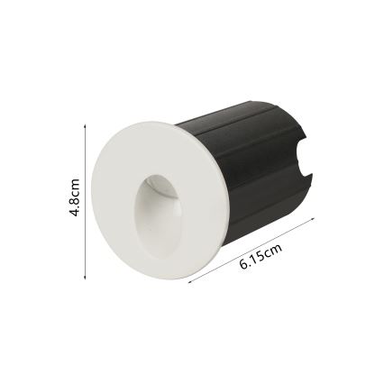 Brilagi - STAIRDOT LED/2W/230V ulkokäyttöön tarkoitettu upotettava valaisin, valkoinen, IP65, pyöreä