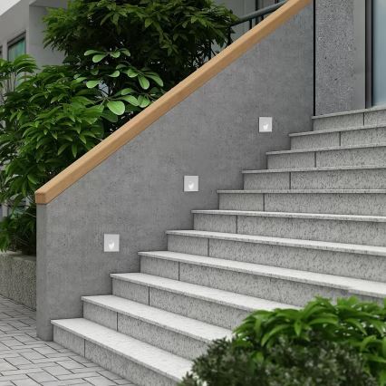 Brilagi - STAIRDOT LED/2W/230V upotettava ulkovalaisin, valkoinen, kulmikas, IP65