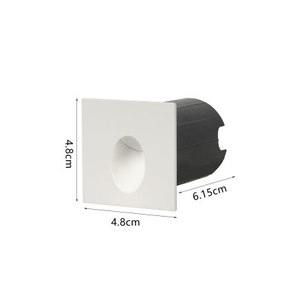 Brilagi - STAIRDOT LED/2W/230V upotettava ulkovalaisin, valkoinen, kulmikas, IP65