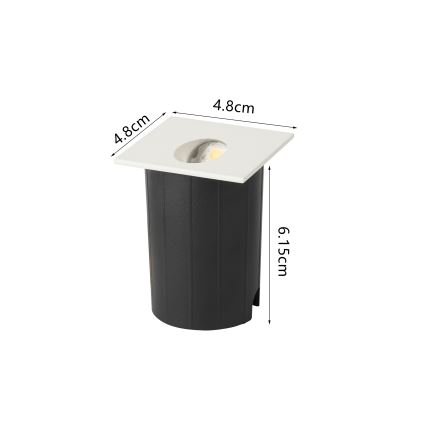 Brilagi - STAIRDOT LED/2W/230V upotettava ulkovalaisin, valkoinen, kulmikas, IP65