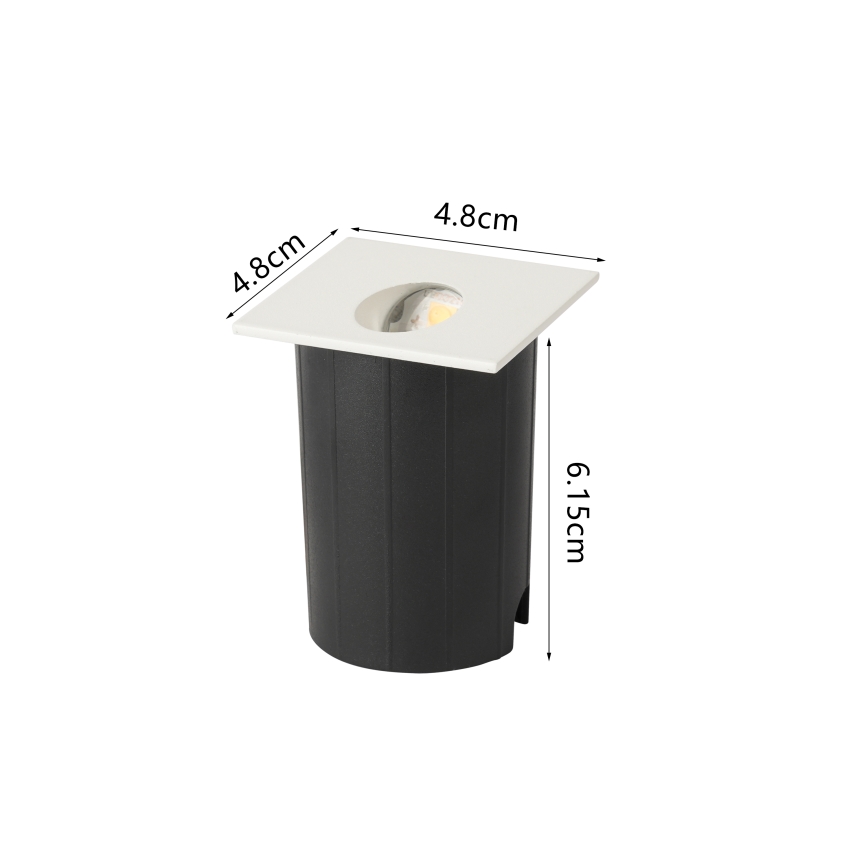 Brilagi - STAIRDOT LED/2W/230V upotettava ulkovalaisin, valkoinen, kulmikas, IP65