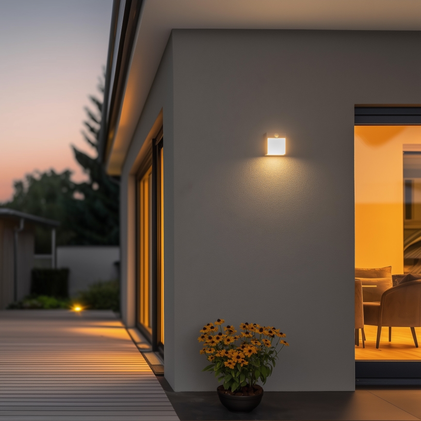 Brilagi - LED-ulkovaloseinävalaisin liiketunnistimella TERNI LED/12W/230V harmaa IP44