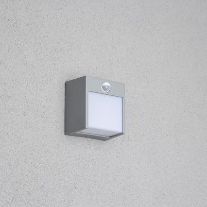 Brilagi - LED-ulkovaloseinävalaisin liiketunnistimella TERNI LED/12W/230V harmaa IP44