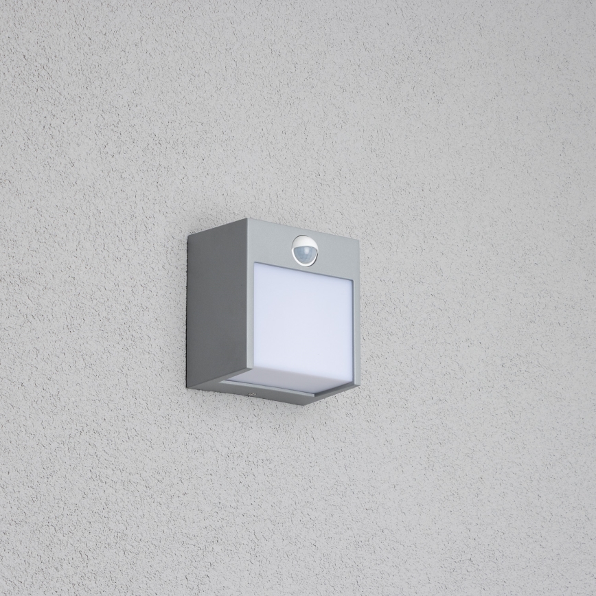 Brilagi - LED-ulkovaloseinävalaisin liiketunnistimella TERNI LED/12W/230V harmaa IP44