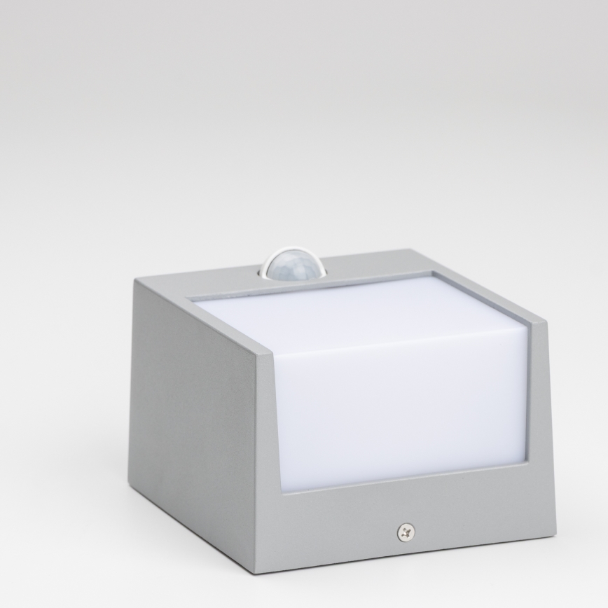 Brilagi - LED-ulkovaloseinävalaisin liiketunnistimella TERNI LED/12W/230V harmaa IP44