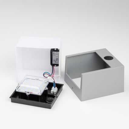 Brilagi - LED-ulkovaloseinävalaisin liiketunnistimella TERNI LED/12W/230V harmaa IP44